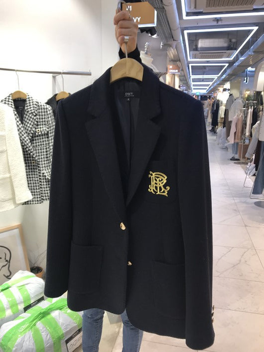 Blazer Negro Ejecutivo Estilo Coreano para Mujer - Image 3