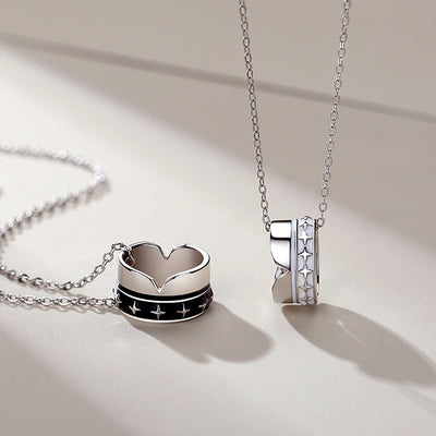 Collar de Pareja en Plata de Ley con Colgante para Mujer