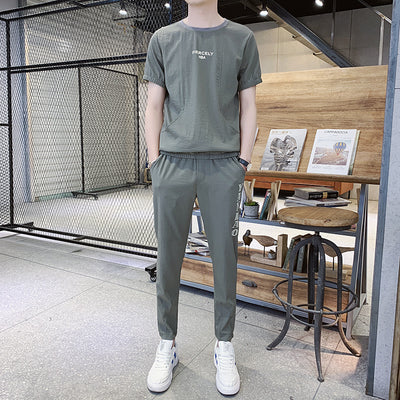 Conjunto Deportivo de Verano para Hombre - Camiseta Ice Silk y Shorts Trend - Image 6