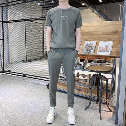 Conjunto Deportivo de Verano para Hombre - Camiseta Ice Silk y Shorts Trend - Image 6