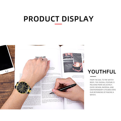 Reloj de Lujo Dorado para Hombre - Acero Inoxidable Resistente al Agua con Esfera Luminosa - Image 17