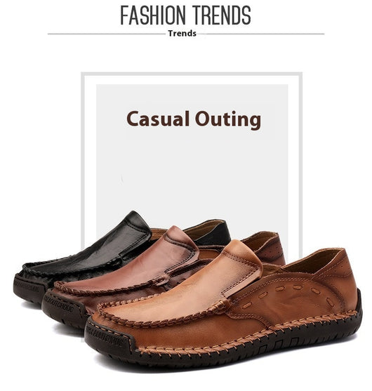 Mocasines Hombre Cuero Ligeros Antideslizantes Sin Cordones - Image 31