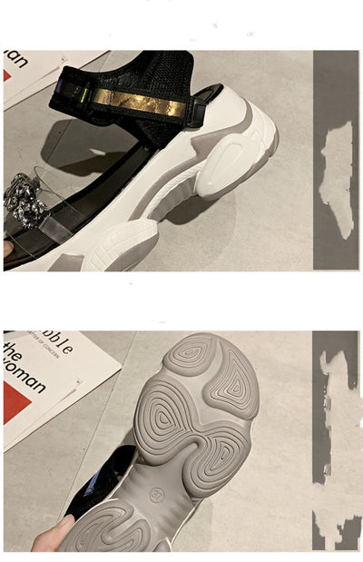 Sandalias Deportivas Mujer con Patrón Láser - Diseño Tendencia Net Red - Image 3