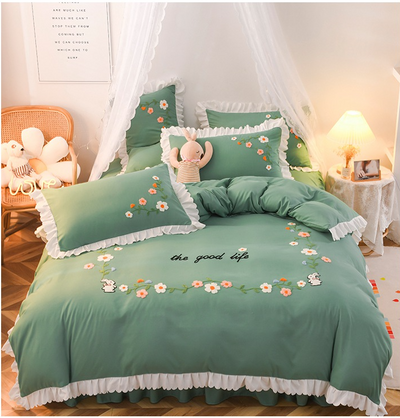Juego de Cama de 3 Piezas para Cama Individual con Edredón de Volantes - Image 10