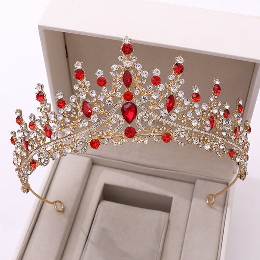 Conjunto de Tiara Corona Nupcial con Collar de Cadena - Image 10