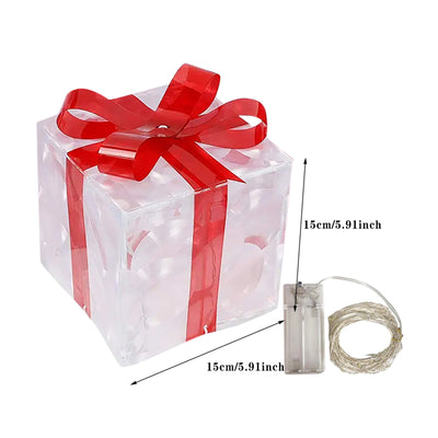 Caja de Regalo Navideña Luminosa con Moño - Decoración LED para Interiores y Exteriores - Image 12