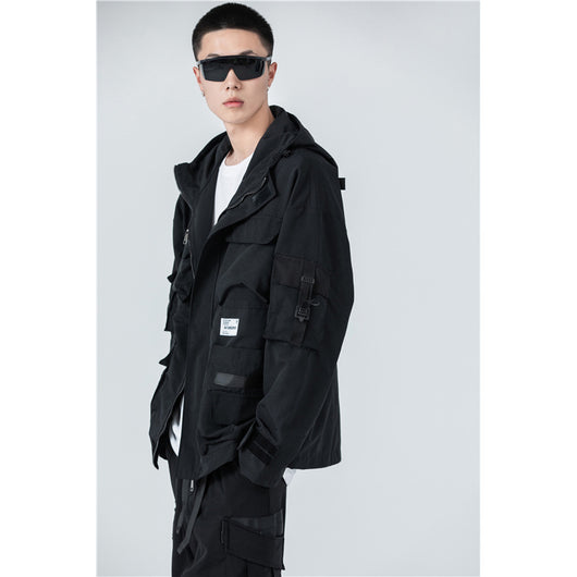 Chaqueta Hoodie Casual para Hombre con Múltiples Bolsillos y Diseño Moderno - Image 5