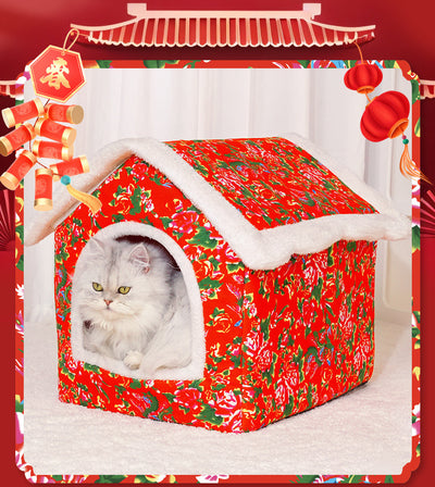 Casa Cálida para Gatos Estilo Chino - Refugio Cerrado para Todas las Estaciones - Image 14