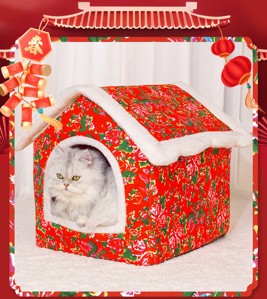 Casa Cálida para Gatos Estilo Chino - Refugio Cerrado para Todas las Estaciones - Image 14