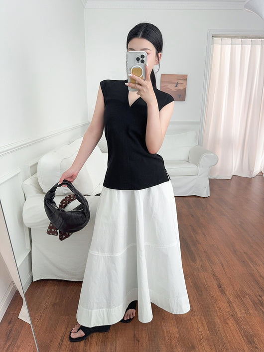 Traje Falda Blusa Sin Mangas Mujer Casual Elegante - Image 17