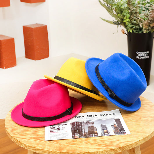 Sombrero Caballero Británico de Lana Pura con Ala Corta Enrollada - Otoño e Invierno