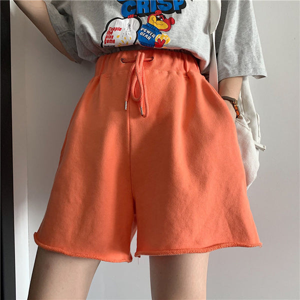 Shorts Deportivos Mujer Cintura Alta Verano - Pantalones Anchos Cómodos y Modernos