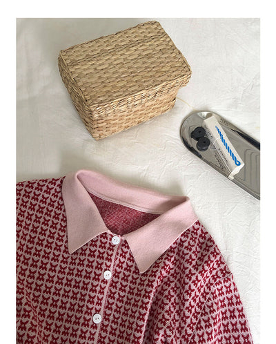 Cardigan Tejido Houndstooth con Cuello Polo para Mujer - Image 39
