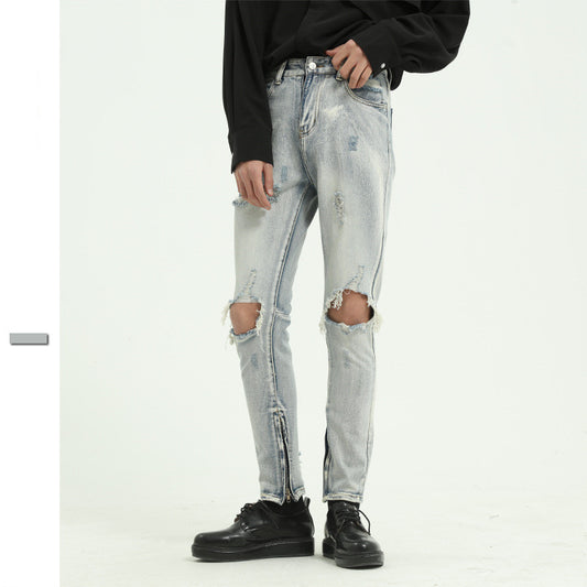 Jeans Azul Cielo Rotos de Moda Urbana