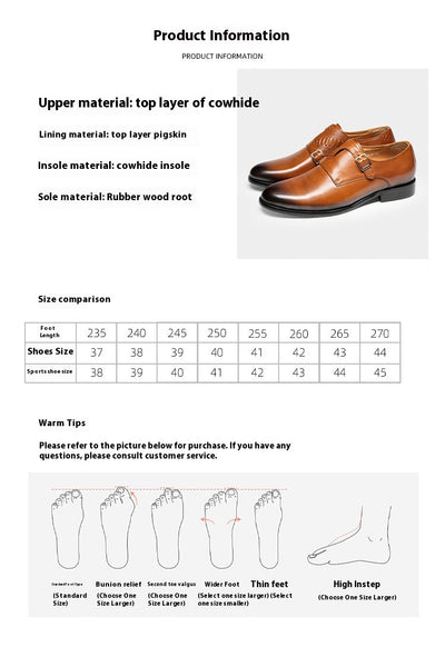 Zapatos de Cuero Ejecutivo Retro con Doble Hebilla - Estilo Clásico para Hombre - Image 8