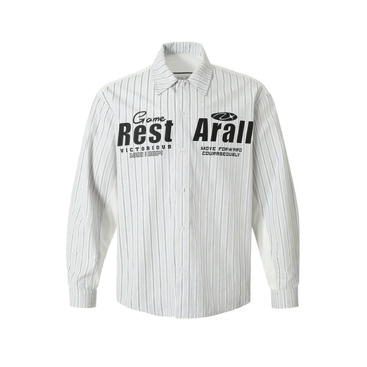 Camisa Manga Larga Hombre con Estampado de Letras Diseño Oversize