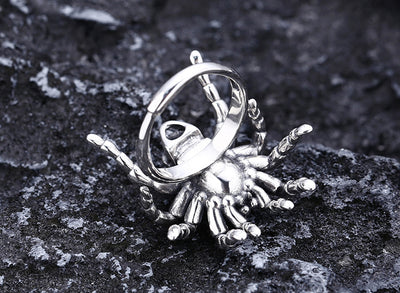 Anillo de Calavera Araña en Plata 925 Pulida - Image 10
