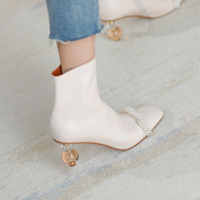 Botas Martin de Tacón Alto para Mujer con Perla - Botines Elegantes de Diseño Sofisticado - Image 10