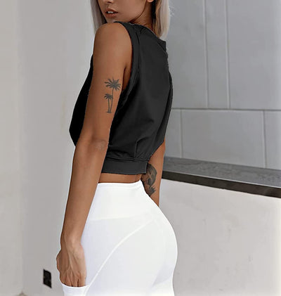 Blusa Básica Mujer Cuello Redondo Sin Mangas Color Liso - Image 22