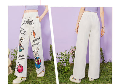 Pantalones Anchos de Cintura Alta con Estampado - Casual y Versátil - Image 13
