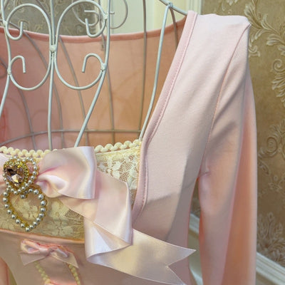Blusa Corta Elegante con Moño y Perla, Efecto Reductor - Image 10