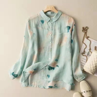 Camisa Vintage de Algodón y Lino para Mujer - Image 11