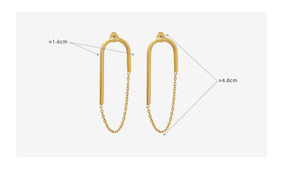 Aretes Cadena Estilo Europeo Americano en Forma de U - Image 6