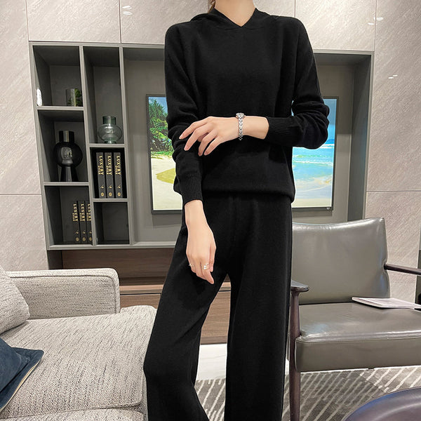 Conjunto Holgado de Punto: Sudadera con Capucha y Pantalón Ancho - Image 4