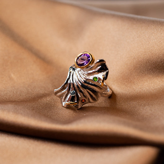 Anillo de Perla Barroco Dorado con Acabado en Oro Natural - Image 7