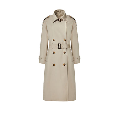 Abrigo Trench Largo para Mujer con Cuello Alzado y Doble Botonadura Ajustable - Image 4