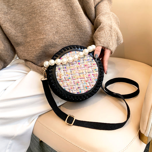 Bolsa Mensajera Redonda Tejida a Mano con Hilo de Algodón - Image 12