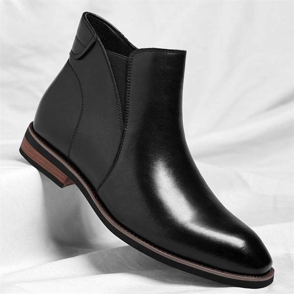 Botas Altas Retro de Cuero para Hombre - Estilo Formal Clásico - Image 4