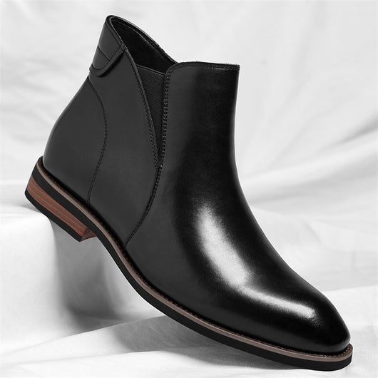 Botas Altas Retro de Cuero para Hombre - Estilo Formal Clásico - Image 4