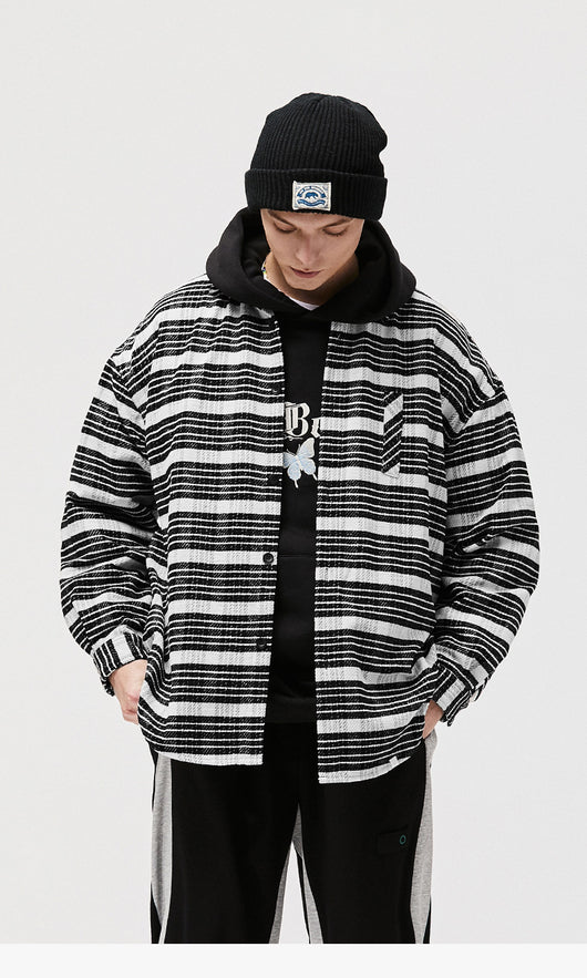 Camisa Manga Larga a Rayas para Hombre - Estilo Clásico Versátil - Image 12