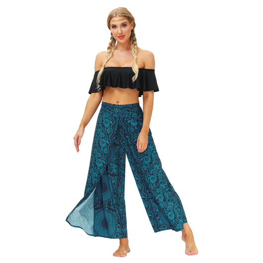 Pantalones Rectos Estampados para Mujer - Frescos y Cómodos con Abertura Lateral - Image 8