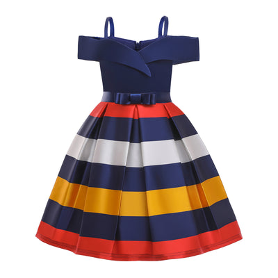 Vestido Infantil sin Tirantes a Rayas para Cumpleaños - Image 10