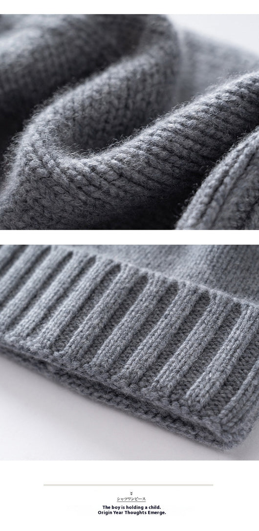 Gorro de Cachemira con Rayas Gruesas Unisex - Tejido Reforzado - Image 12