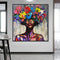 Cuadro Óleo Mujer Floral Moderno - Arte Decorativo Pintado a Mano para Sala