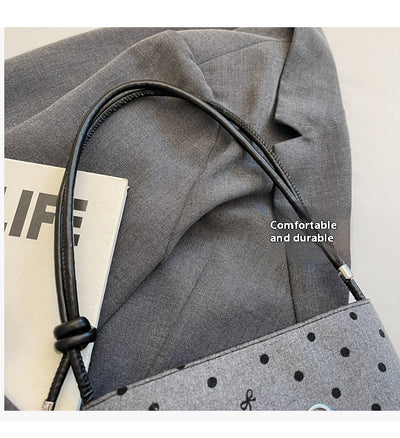 Bolsa Crossbody de Lona con Lunares y Moño Fashion - Image 12