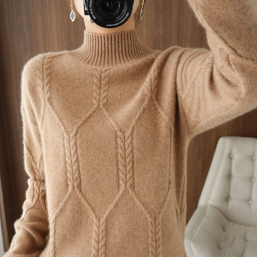 Suéter de Cuello Alto Grueso en Lana para Mujer - Image 2