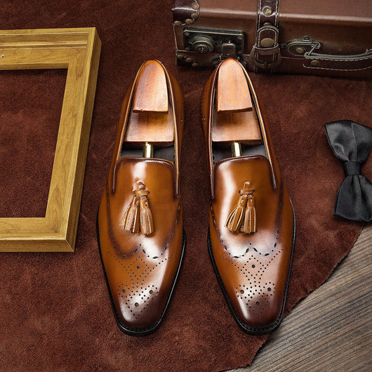 Zapatos Ejecutivos de Cuero Gamuza con Fleco - Estilo Británico para Hombre - Image 11