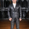 Blazer de Cuero Casual Abotonado Simple