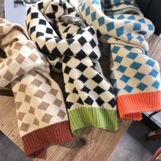 Bufanda Elegante de Contraste de Colores - Estilo Versátil y Temperamento Sofisticado
