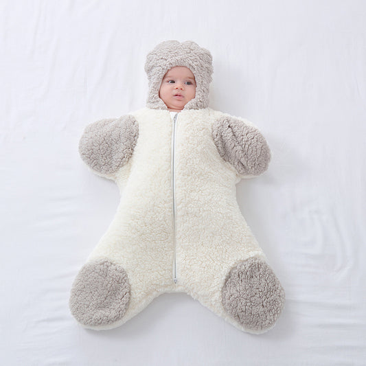 Saco de Dormir Térmico de Lana de Cordero para Bebé - Otoño e Invierno