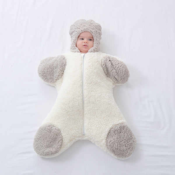 Saco de Dormir Térmico de Lana de Cordero para Bebé - Otoño e Invierno