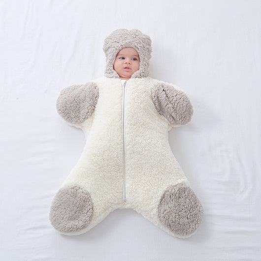 Saco de Dormir Térmico de Lana de Cordero para Bebé - Otoño e Invierno