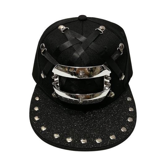 Gorra Punk Hip Hop Cuero X Cuero Visera Plana Unisex - Image 15