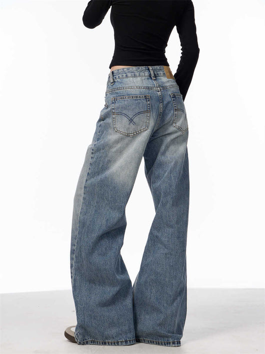 Jeans Vintage Rotos de Cintura Alta para Mujer - Azul Clásico - Image 4