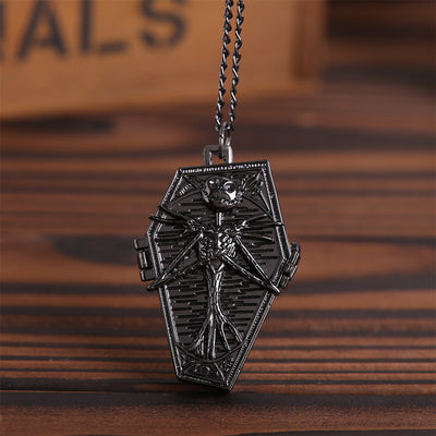 Reloj de Bolsillo Calavera Gótico Cadena Plateada Negro - Image 6