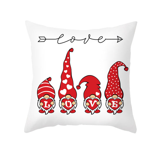 Funda de Almohada Día de San Valentín Letras Cartoon Roja - Tela Melocotón - Image 31